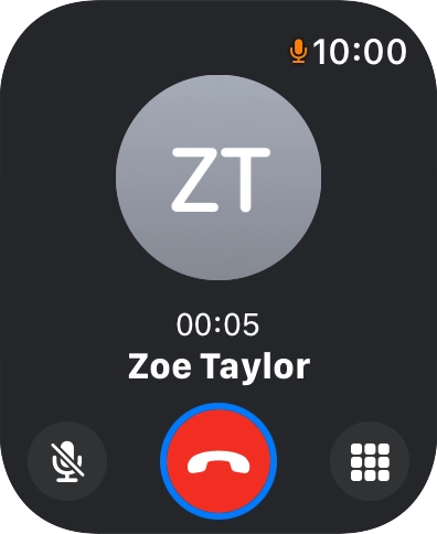 Press the end call icon.