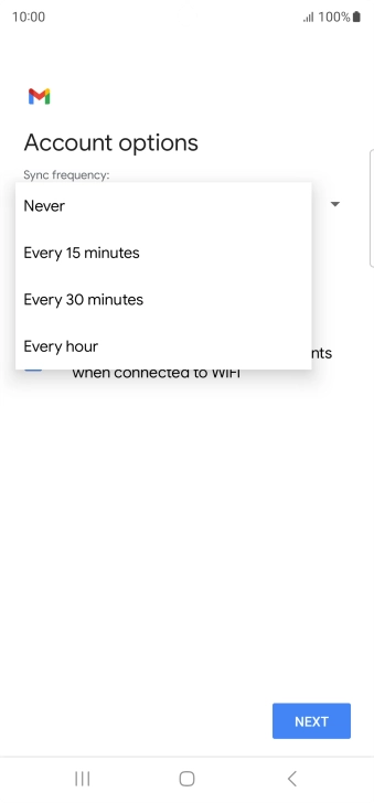 Press the required setting. Press the required setting.