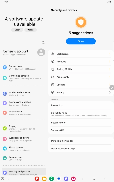 Press Other security settings.