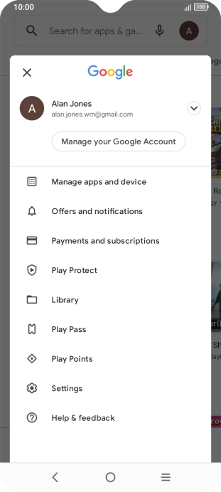 Press Manage apps and device.