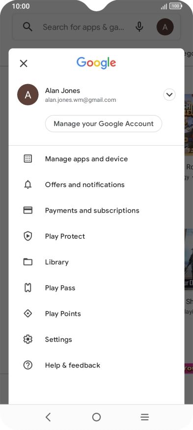 Press Manage apps and device.