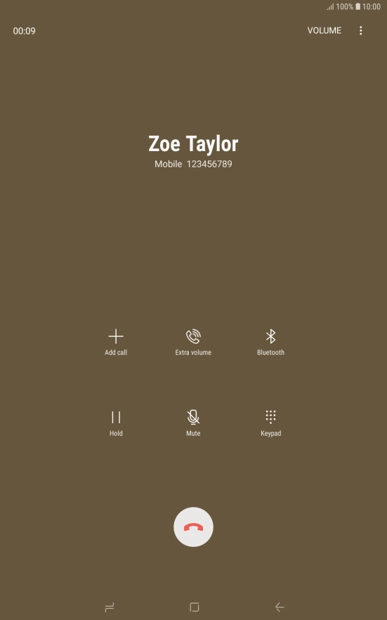 Press the end call icon.