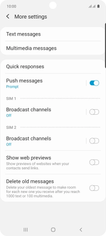 Press Text messages.