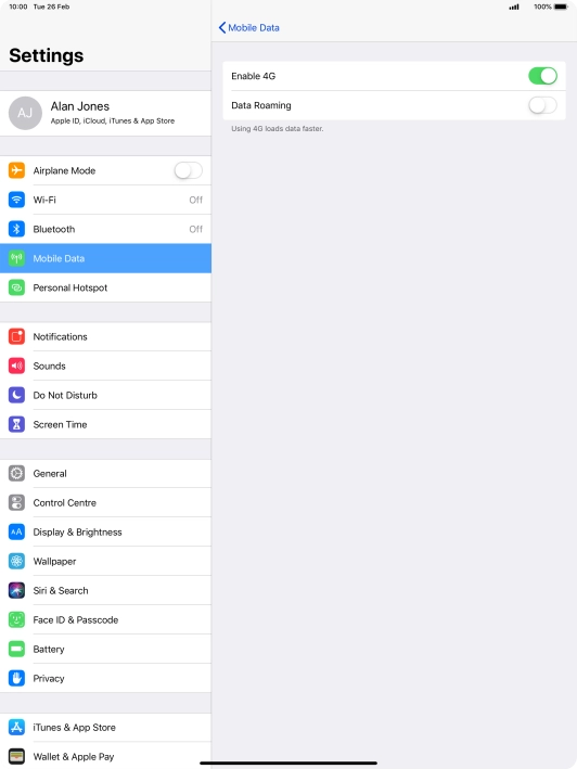 Press the indicator next to 