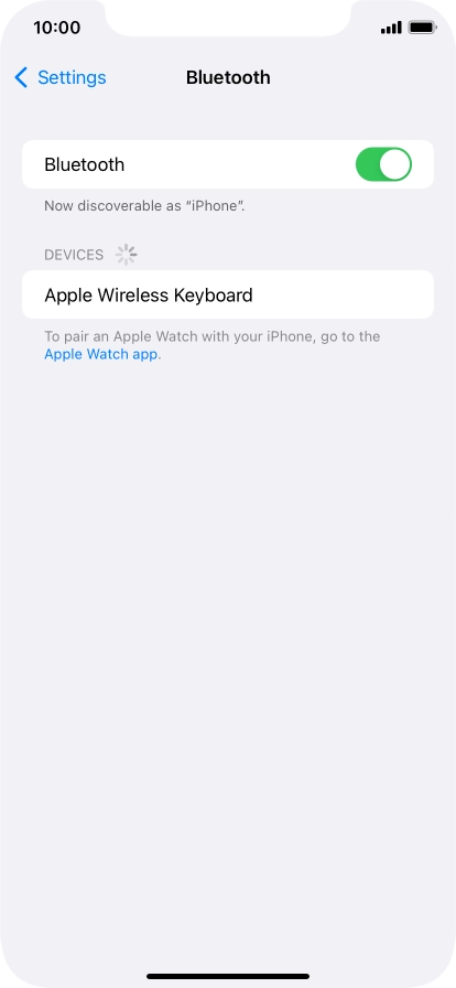 Press the required Bluetooth device and follow the instructions on the screen to pair the device with your phone.