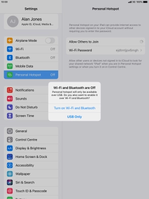 If Wi-Fi is turned off, press Turn on Wi-Fi and Bluetooth.