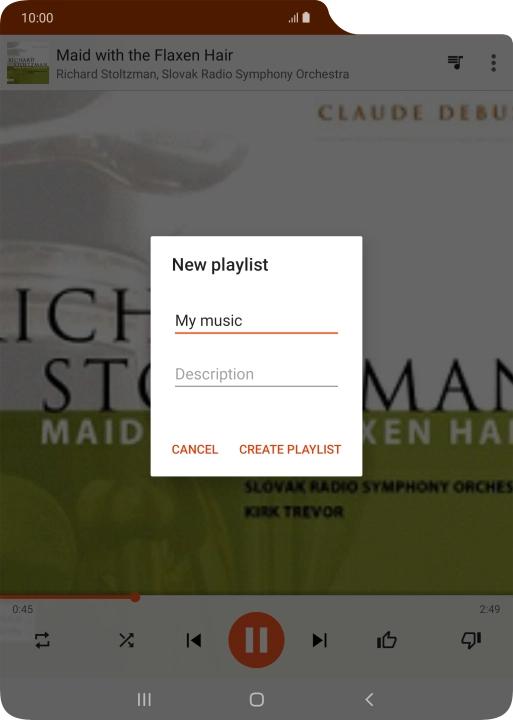 Key in a name for the playlist and press CREATE PLAYLIST.