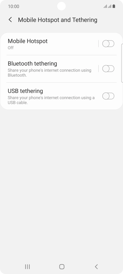 Press Mobile Hotspot.