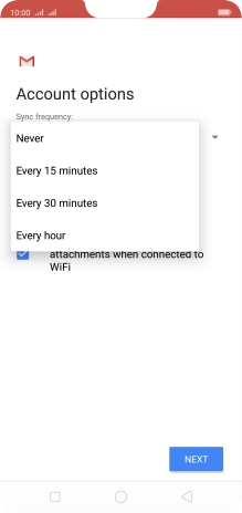 Press the required setting.