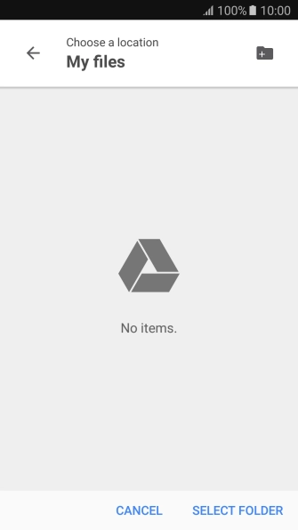 Press SELECT FOLDER.