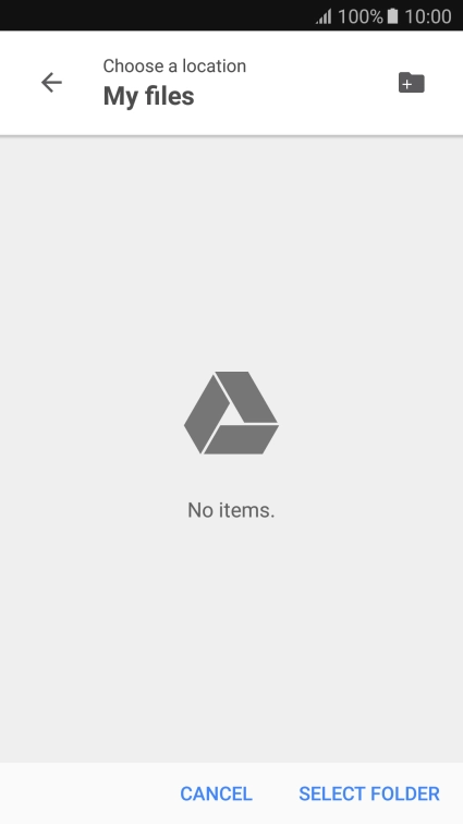 Press SELECT FOLDER.