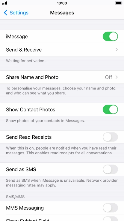 Press the indicator next to 