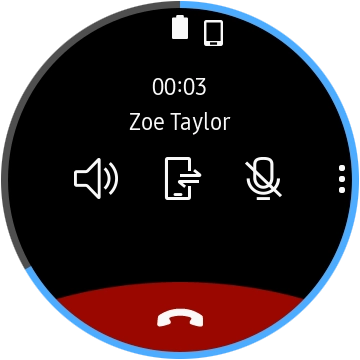 Press the end call icon.