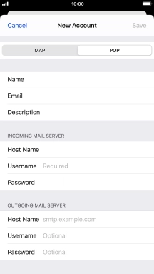 Press Username and key in the username for your email account.