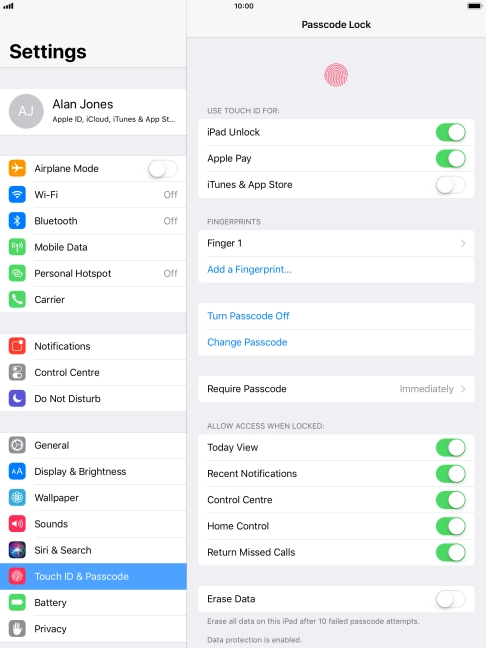 Press the indicator next to 