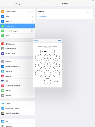 Key in your PIN and press Done.