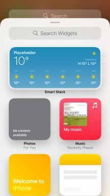 Press the required widget.