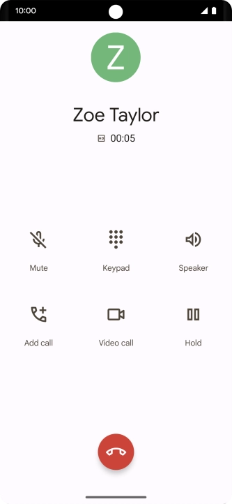 Press the end call icon.