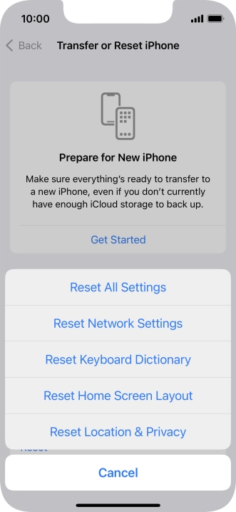 Press Reset All Settings.