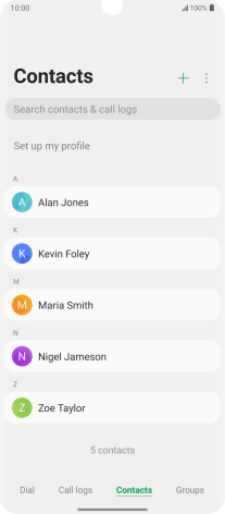 Press the new contact icon.