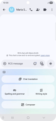 To generate a text, press Composer and follow the instructions on the screen to use the function.