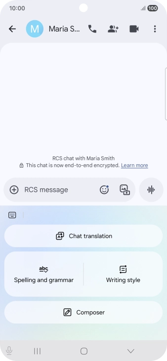 To generate a text, press Composer and follow the instructions on the screen to use the function.