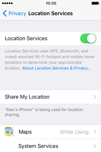 Press the indicator next to 