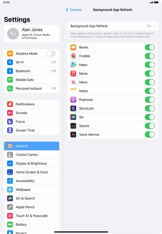 Press Background App Refresh.