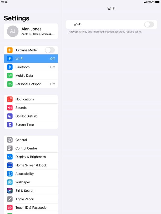Press the indicator next to 