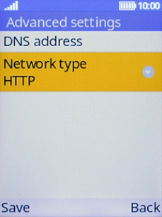 Select Network type.