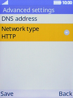 Select Network type.