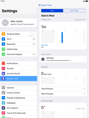 Press Last 7 Days to see your use for the past week.