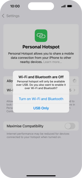 If Wi-Fi is turned off, press Turn on Wi-Fi and Bluetooth.