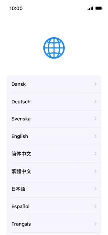 Press the required language.