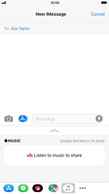 You can also send pictures, video clips, audio files and different effects in your iMessage. Follow the instructions on the screen to send your iMessage with the required content.