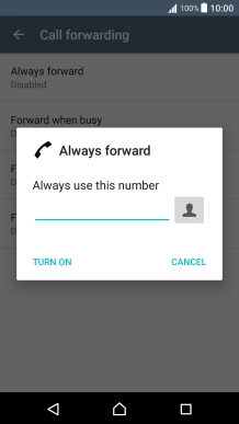 Key in +61414121121 and press TURN ON.