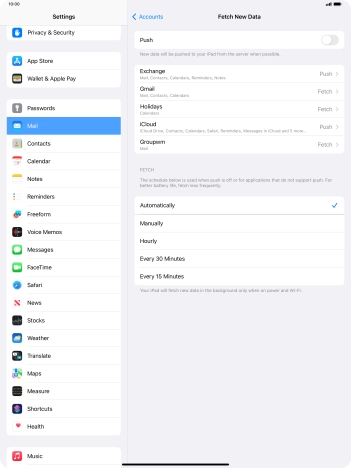 If you turn off the function, press the required setting.