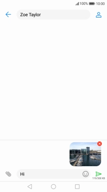 Press the send icon when you've finished your picture message.