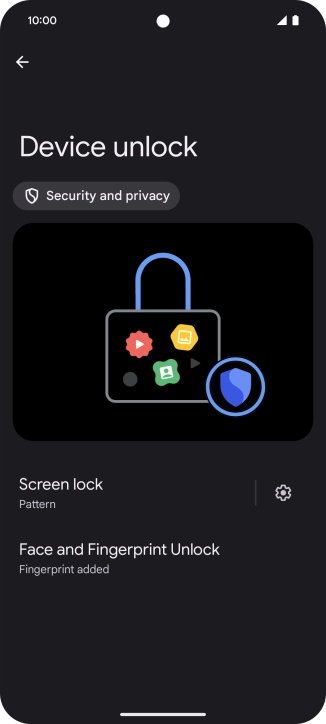 Press Screen lock and key in the additional phone lock code you created earlier.