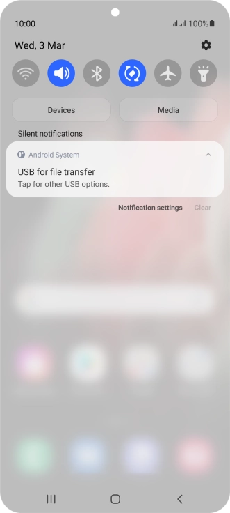 Press Tap for other USB options..