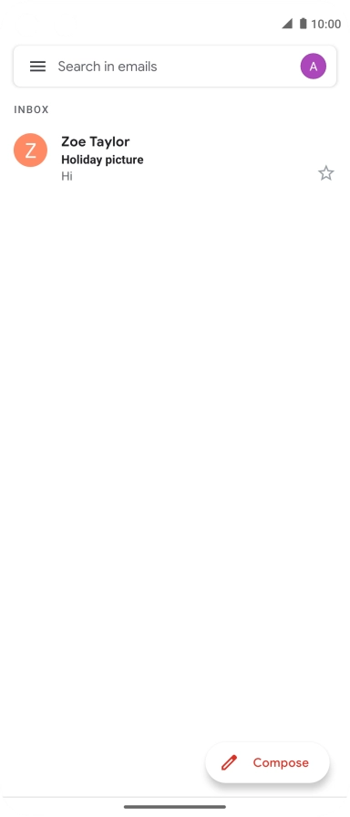 Press the email account icon.