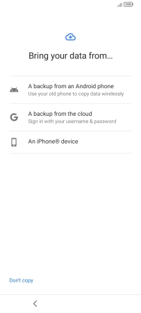 Press the required setting and follow the instructions on the screen to transfer the content from another phone.