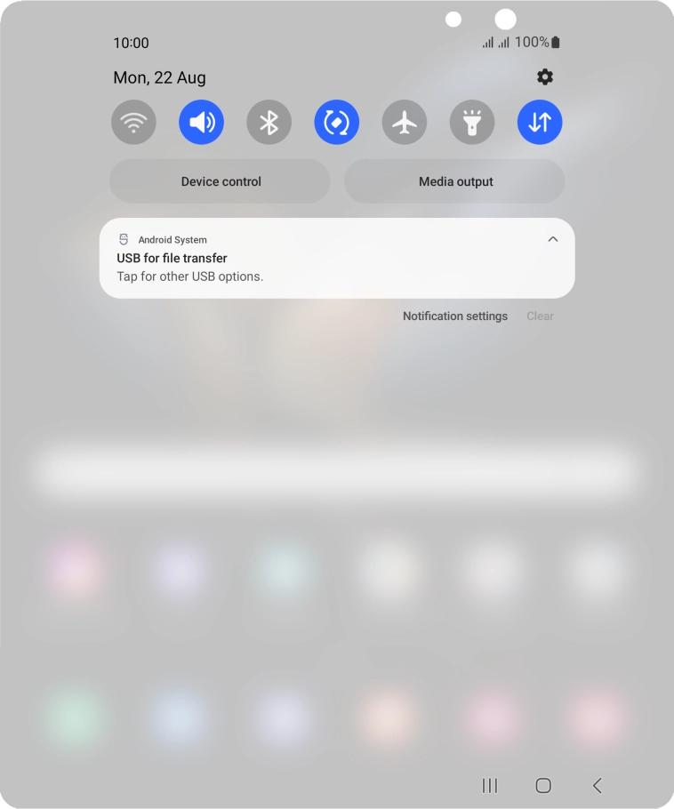 Press Tap for other USB options..