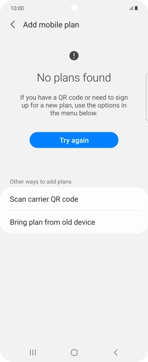 Press Scan carrier QR code.