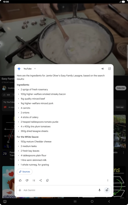 The answer from Gemini to your question is displayed.