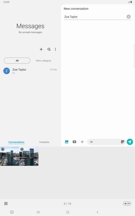 Press the gallery icon and go to the required folder.