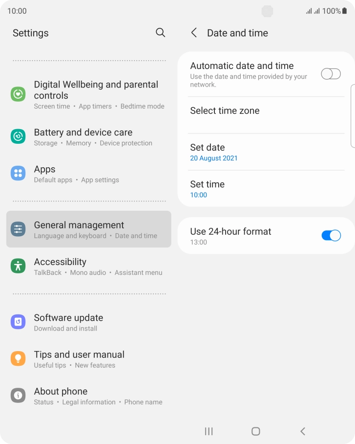 Press the indicator next to 