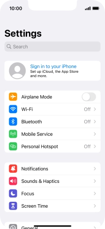 Press Sign in to your iPhone.