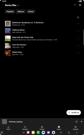Press the required audio file.