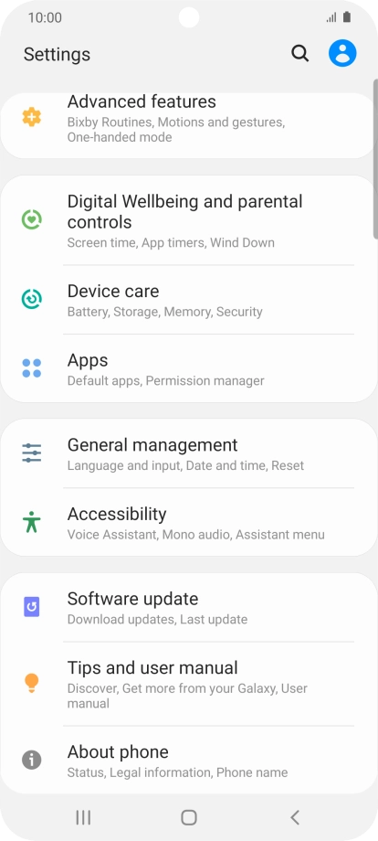Press Software update.